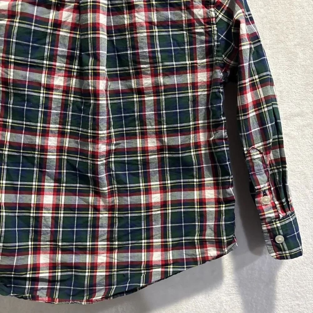 Polo Ralph Lauren Toddler Boy Plaid Button Down Natural Stretch Shirt 3/3T
